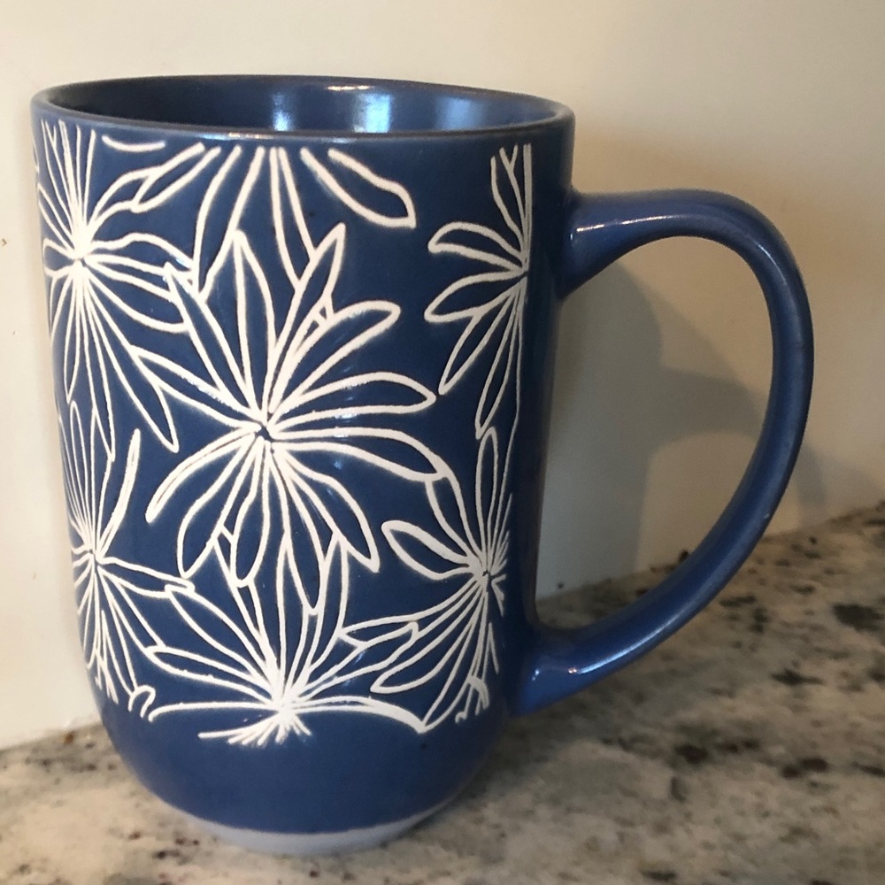 Blue Floral Ceramic Mug